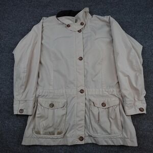 Vintage Patagonia Lined Street Shell Parka Coat Womens Medium Beige Fleece 27059